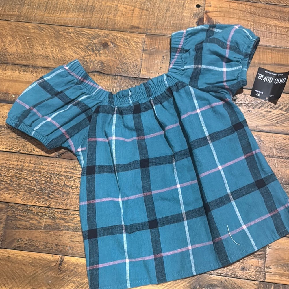Blue Plaid Kids Top